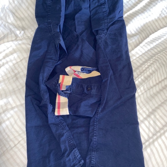 BURBERRY BRIT shirt NOVA check cotton Long Sleeve Men's NAVY size XL - Picture 3 of 6